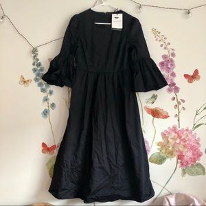 NWT black midi dress